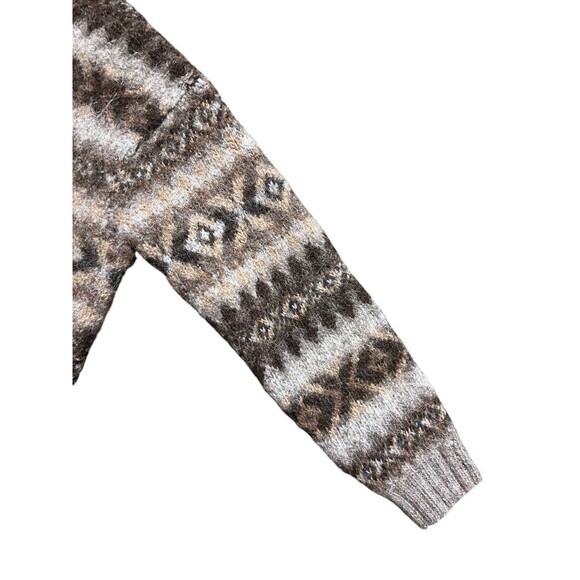 Vtg Lauren Ralph Lauren FairIsle Nordic Full Zip Llama Wool Sweater Cardigan S - Picture 11 of 12
